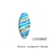 11810601 - Turquoise/Light Blue Twist Oval Focal Bead