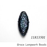 11813501 - Blue Pearl Surface w/Black String Oval Focal Bead