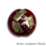 11818302 - Regal Red Metallic Lentil Focal Bead