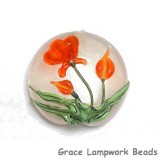 11832202 - Vermilion Flower Lentil Focal Bead