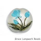 11832402 - Maya Blue Flower Lentil Focal Bead