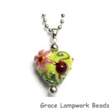 HN-11833105 - Ladybug on Spring Green Heart Necklace