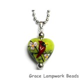 HN-11834405 - Spring Red Cardinal Heart Necklace