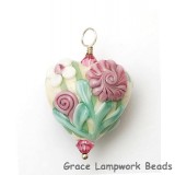 HP-11809605 - Ivory w/Pink Flower Heart Pendant
