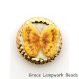 PB061800 - 18mm Porcelain Disk Yellow-gold Butterfly