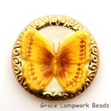 PB063600 - 36mm Porcelain Disk Yellow-gold Butterfly
