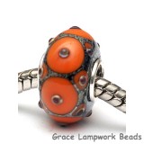 SC10100 - Large Hole Coral w/Metal Dots Rondelle Bead