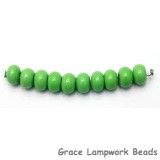SP002 - Ten Opaque Mint Green Rondelle Spacer Beads