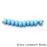 SP005 - Ten Opaque Powder Blue Rondelle Spacer Beads