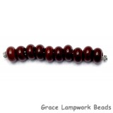 SP008 - Ten Opaque Burgundy Red Rondelle Spacer Beads