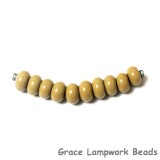 SP025 - Ten Opaque Taupe Rondelle Spacer Beads