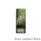 WL012460 - 24x60mm Porcelain Puffed Rectangle Crane Bird #1