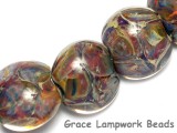 10408102 - Seven Blue-green & Purple Lentil Beads