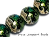 10506412 - Four Olivine Lentil Beads