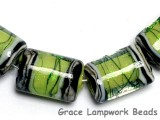 10507703 - Six Spring Green Shimmer Mini Kalera Beads