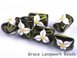 grace lampwork beads handmade artisan glass beads white iris