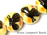 10802412 - Four Yellow Sparkle Garden Butterfly Lentil Beads