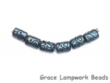 11204303 - Six Blue Pearl Surface w/Black Mini Kalera Beads