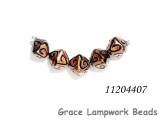 11204407 - Five Copper Pearl Surface w/Black Swirl Crystal Beads