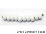 SP001 - Ten Opaque White Rondelle Spacer Beads