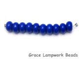 SP004 - Ten Opaque Royal Blue Rondelle Spacer Beads