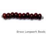 SP008 - Ten Opaque Burgundy Red Rondelle Spacer Beads
