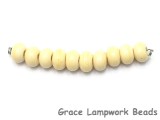 SP009 - Ten Opaque Cream Rondelle Spacer Beads