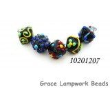 10201207 - Five Black Based Fiesta Crystal Beads