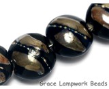 10204112 - Four Elegant Black Metallic Lentil Beads