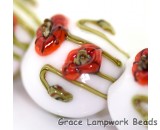 California Poppy Flower Glass Lentil Beads