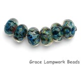 10408201 - Six Blues Free Style Boro Rondelle Beads