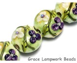 10504512 - Four White w/Purple Flora Lentil Beads
