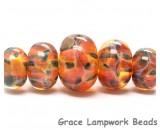 10504711 - Five Graduated Green & Orange Rondelle Beads