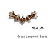 10703807 - Five Transparent Red w/Silver Foil Crystal Beads