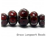 10703901 - Five Graduated Red w/Black Dots Rondelle Beads
