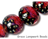 10706712 - Four Passion Pink Shimmer Lentil Beads