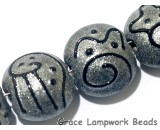 11205002 - Seven Gray Pearl Surface w/Black Lentil Beads