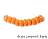 SP024 - Ten Opaque Orange Rondelle Spacer Beads