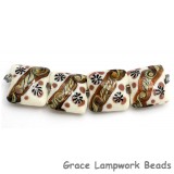10305914 - Four Ivory w/Purple Japanese Kimono Pillow Beads