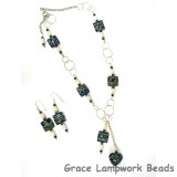 10406504 Deep Ocean Blue w/Silver Necklace & Earring Set