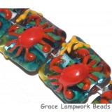 Red Crab Glass Beads Grace Lampwork