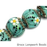 10508512 - Four Seafoam Florals Lentil Beads
