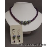 LC-English Garden Kumihimo Necklace and Earrings
