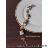LC-Purple and White Floral Bracelet