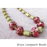 11106301 - Necklace w/Red, Ivory & Beige Rondelle Beads