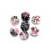 10107102 - Seven Black & White w/Pink Lentil Beads