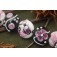 10107102 - Seven Black & White w/Pink Lentil Beads