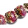 10109012 - Four Cranberry Stardust Lentil Beads