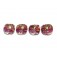 10109012 - Four Cranberry Stardust Lentil Beads