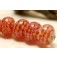 10109221 - Six Pink Hard Candy Rondelle Beads